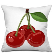 Three Cherries. Vector Illustration. Pillows 48216190