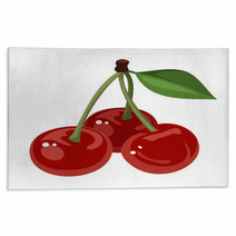 Three Cherries. Vector Illustration. Rugs 48216190
