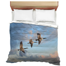 Three Geese Flying At A Clear Sky Bedding 84465604