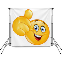 Thumb Up Yellow Cartoon Emoji Backdrops 47002791