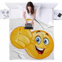 Thumb Up Yellow Cartoon Emoji Blankets 47002791