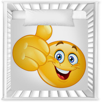 Thumb Up Yellow Cartoon Emoji Nursery Decor 47002791