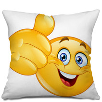 Thumb Up Yellow Cartoon Emoji Pillows 47002791