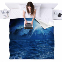 Thunderstorm In Sea Blankets 55298119