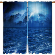 Thunderstorm In Sea Window Curtains 55298119