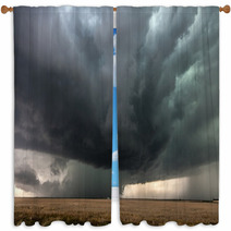 Thunderstorm In The Great Plains Window Curtains 65673509