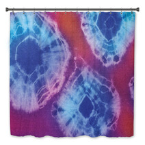 Tie And Dye In Blue, Orange And White Hues Bath Decor 43121859