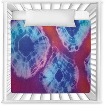 Tie And Dye In Blue, Orange And White Hues Nursery Decor 43121859