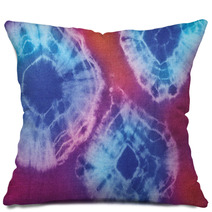 Tie And Dye In Blue, Orange And White Hues Pillows 43121859