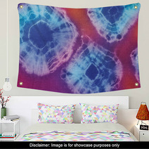 Tie And Dye In Blue, Orange And White Hues Wall Art 43121859