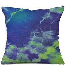Tie And Dye In Blue, Purple & Green Hues Pillows 43121858