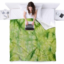 Tie And Dye In Green And Yellow  Hues Blankets 43123440
