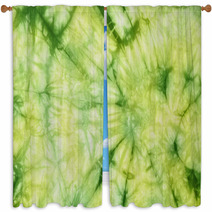 Tie And Dye In Green And Yellow  Hues Window Curtains 43123440