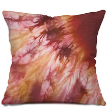 Tie And Dye In Orange And Red Hues Pillows 43124473