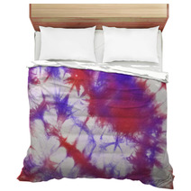 Tie And Dye In Purple, Red And White Hues Bedding 43124470