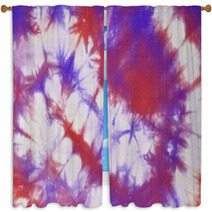 Tie And Dye In Purple, Red And White Hues Window Curtains 43124470