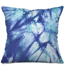 Tie And Dye In Shades Of Blue Hues Pillows 43123441
