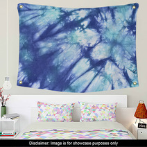Tie And Dye In Shades Of Blue Hues Wall Art 43123441