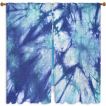 Tie And Dye In Shades Of Blue Hues Window Curtains 43123441
