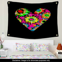 Tie Dye Heart Wall Art 29648397