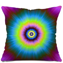 Tie-Dye In Blue Pink Yellow And Green Pillows 62398513