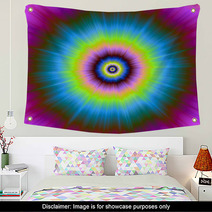 Tie-Dye In Blue Pink Yellow And Green Wall Art 62398513