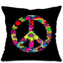 Tie Dye Peace Sign Pillows 29648507