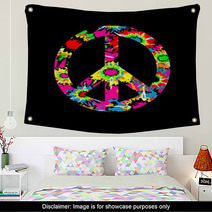 Tie Dye Peace Sign Wall Art 29648507