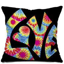 Tie Dyed Love Symbol Pillows 11615698