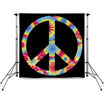 Tie Dyed Peace Symbol Backdrops 10067928
