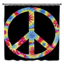 Tie Dyed Peace Symbol Bath Decor 10067928