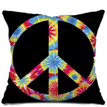 Tie Dyed Peace Symbol Pillows 10067928