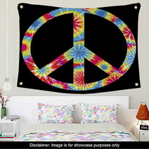 Tie Dyed Peace Symbol Wall Art 10067928