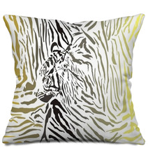 Tiger Camouflage Background With Head Pillows 59454010