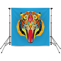 Tiger Head With Geometric Style Backdrops 61606593