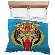 Tiger Head With Geometric Style Bedding 61606593