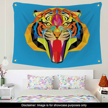 Tiger Head With Geometric Style Wall Art 61606593