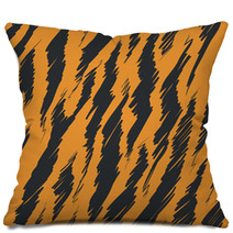Tiger Stripes Skin Seamless Pattern Pillows 65512885