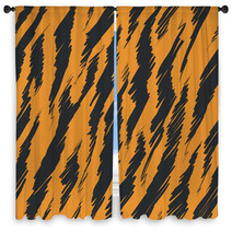 Tiger Stripes Skin Seamless Pattern Window Curtains 65512885