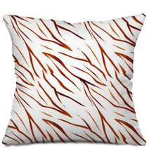 Tiger Wild Skin Fur Leather Seamless Pattern Background Pillows 60686171