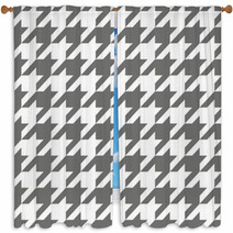 Tile Vector Houndstooth Brown And White Background Window Curtains 65180881