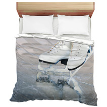 Tilted Natural Version Ice Skates With Reflection Bedding 38904872