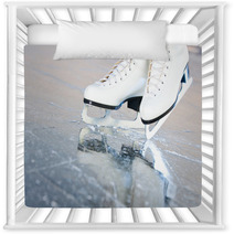 Tilted Natural Version Ice Skates With Reflection Nursery Decor 38904872