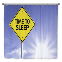 Time To Sleep Road Sign With Sun Background Bath Decor 67627147