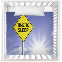 Time To Sleep Road Sign With Sun Background Nursery Decor 67627147
