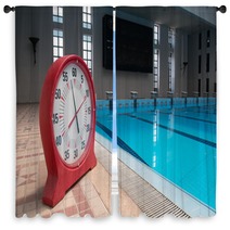 Timer Clock In A Swimming Pool Window Curtains 71690407