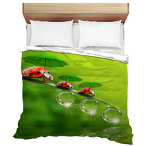 Tiny Little Ladybugs With Umbrellas Bedding 58361634