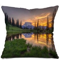 Tipsoo Lake Sunset Pillows 58834703