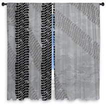 Tire Tracks Background Window Curtains 36307888
