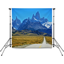 To Mountains Leads The Asphalt Road Backdrops 62119528